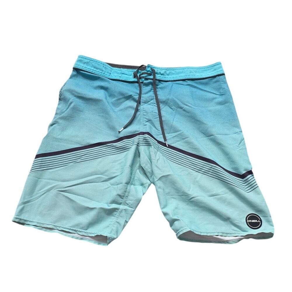 ONeill Dip Dye Ombre Mens Size 34 Boardshorts Blue Teal Swim Shorts